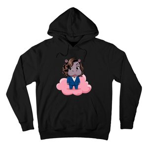 Moo Deng For Harris Kamala Harris Supporter Cute Funny Hippo Hoodie