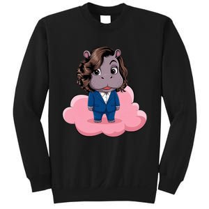 Moo Deng For Harris Kamala Harris Supporter Cute Funny Hippo Sweatshirt