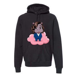 Moo Deng For Harris Kamala Harris Supporter Cute Funny Hippo Premium Hoodie