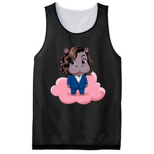 Moo Deng For Harris Kamala Harris Supporter Cute Funny Hippo Mesh Reversible Basketball Jersey Tank