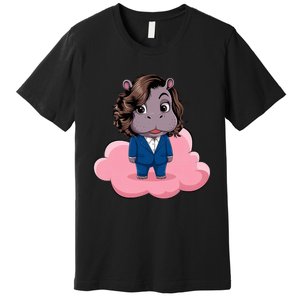 Moo Deng For Harris Kamala Harris Supporter Cute Funny Hippo Premium T-Shirt