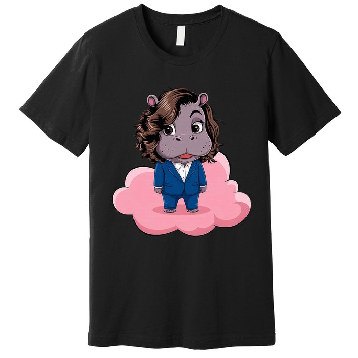 Moo Deng For Harris Kamala Harris Supporter Cute Funny Hippo Premium T-Shirt