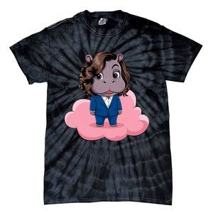 Moo Deng For Harris Kamala Harris Supporter Cute Funny Hippo Tie-Dye T-Shirt