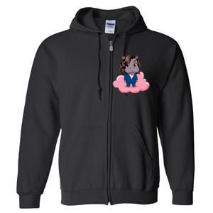 Moo Deng For Harris Kamala Harris Supporter Cute Funny Hippo Full Zip Hoodie