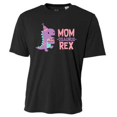 Mom Dinosaur Family Matching Birthday Girl Cooling Performance Crew T-Shirt