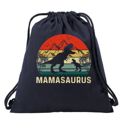 Mamasaurus Dinosaur Funny Mama Saurus Rex Family Matching Meaningful Gift Drawstring Bag