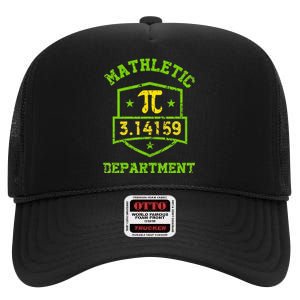 Mathletic Department Funny Math Teacher Pi Day High Crown Mesh Back Trucker Hat