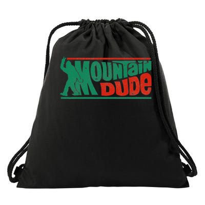 Mountain Dude Funny Bigfoot Sasquatch Rock On Hiking Vintage Drawstring Bag