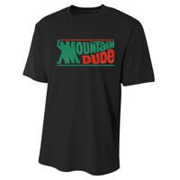 Mountain Dude Funny Bigfoot Sasquatch Rock On Hiking Vintage Performance Sprint T-Shirt