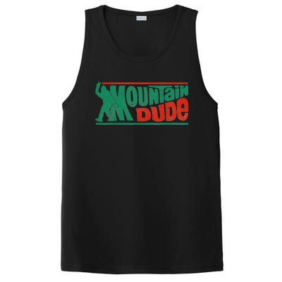 Mountain Dude Funny Bigfoot Sasquatch Rock On Hiking Vintage PosiCharge Competitor Tank