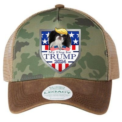 My Dog For Trump 2024 Japanese Chin Legacy Tie Dye Trucker Hat