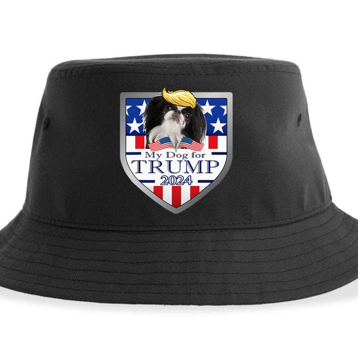 My Dog For Trump 2024 Japanese Chin Sustainable Bucket Hat