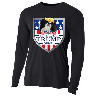 My Dog For Trump 2024 Japanese Chin Cooling Performance Long Sleeve Crew