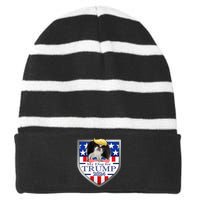 My Dog For Trump 2024 Japanese Chin Striped Beanie with Solid Band