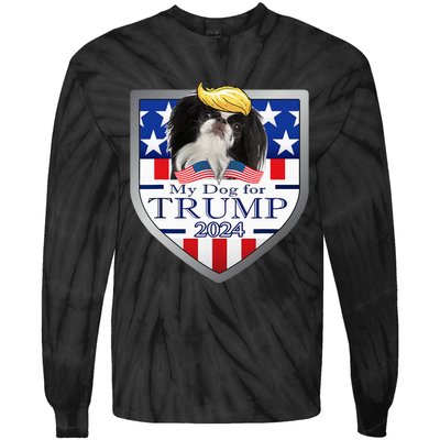 My Dog For Trump 2024 Japanese Chin Tie-Dye Long Sleeve Shirt