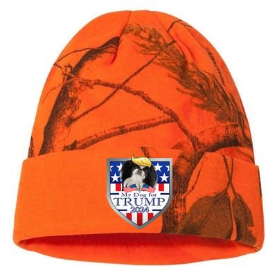 My Dog For Trump 2024 Japanese Chin Kati Licensed 12" Camo Beanie