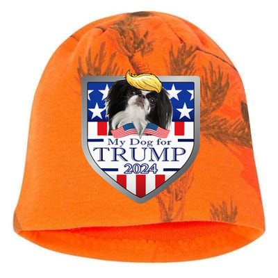 My Dog For Trump 2024 Japanese Chin Kati - Camo Knit Beanie