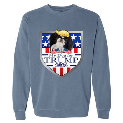 My Dog For Trump 2024 Japanese Chin Garment-Dyed Sweatshirt