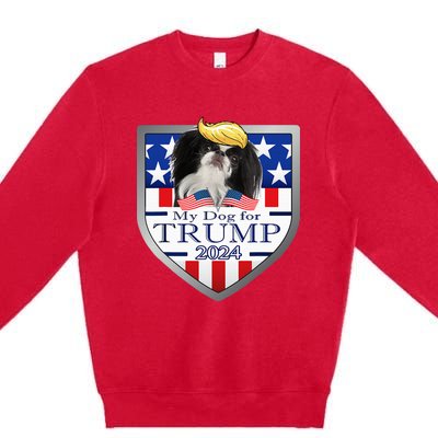 My Dog For Trump 2024 Japanese Chin Premium Crewneck Sweatshirt