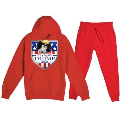 My Dog For Trump 2024 Japanese Chin Premium Hooded Sweatsuit Set