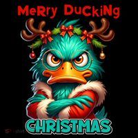 Merry Ducking Funny Sarcastic Grumpy Duck Christmas Flexfit Unipanel Trucker Cap