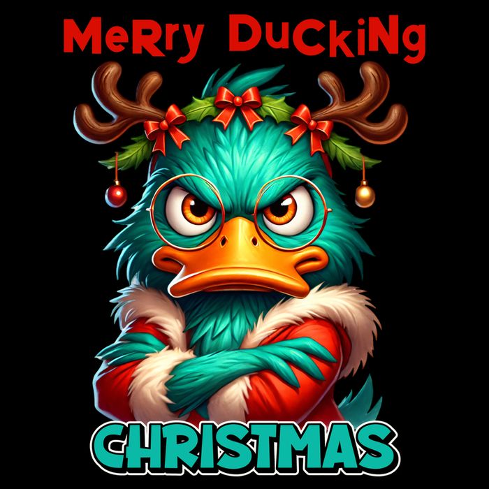 Merry Ducking Funny Sarcastic Grumpy Duck Christmas Impact Tech Backpack