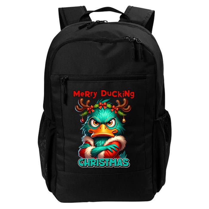Merry Ducking Funny Sarcastic Grumpy Duck Christmas Backpack