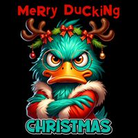 Merry Ducking Funny Sarcastic Grumpy Duck Christmas 7-Panel Snapback Hat