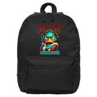 Merry Ducking Funny Sarcastic Grumpy Duck Christmas 16 in Basic Backpack