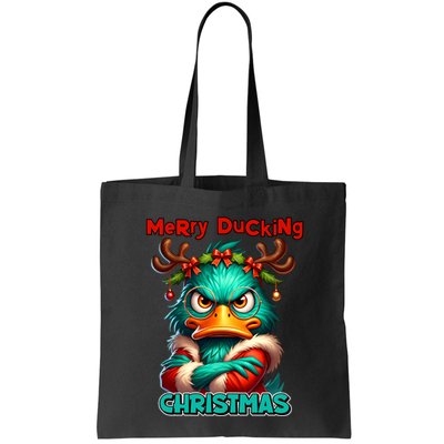 Merry Ducking Funny Sarcastic Grumpy Duck Christmas Bag