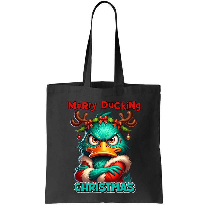 Merry Ducking Funny Sarcastic Grumpy Duck Christmas Bag