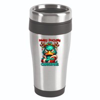 Merry Ducking Funny Sarcastic Grumpy Duck Christmas 16oz Travel Tumbler