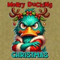 Merry Ducking Funny Sarcastic Grumpy Duck Christmas Garment-Dyed Women's Muscle Tee