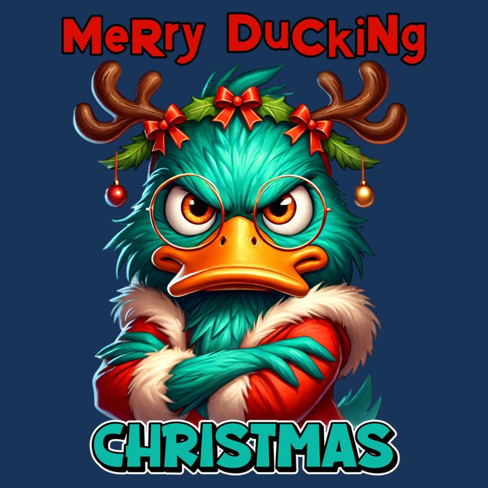 Merry Ducking Funny Sarcastic Grumpy Duck Christmas Infant Baby Jersey Bodysuit