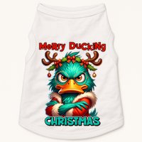 Merry Ducking Funny Sarcastic Grumpy Duck Christmas Doggie Tank