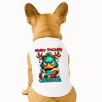 Merry Ducking Funny Sarcastic Grumpy Duck Christmas Doggie Tank