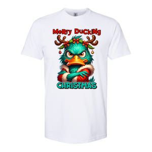 Merry Ducking Funny Sarcastic Grumpy Duck Christmas Softstyle CVC T-Shirt