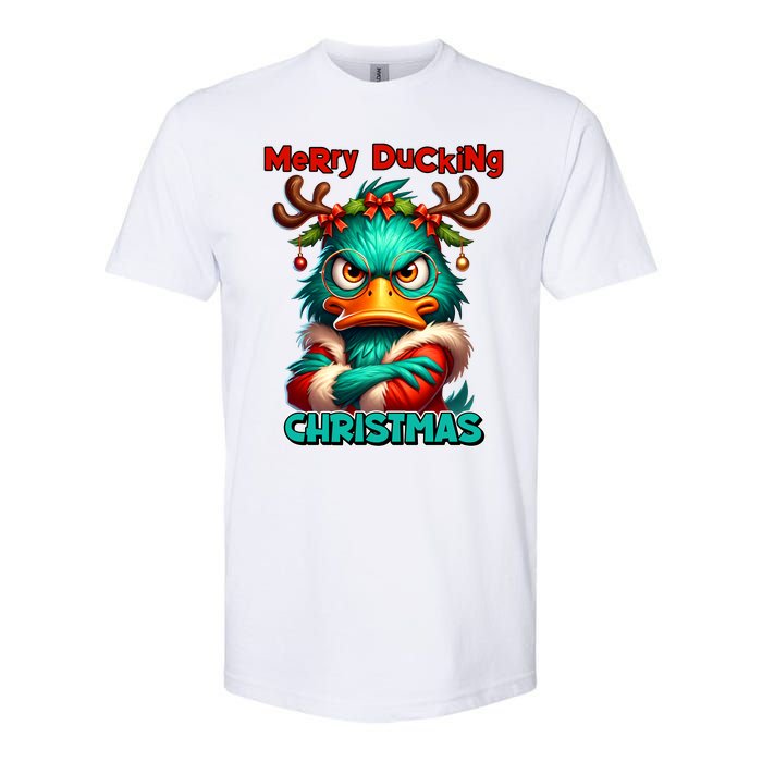 Merry Ducking Funny Sarcastic Grumpy Duck Christmas Softstyle CVC T-Shirt