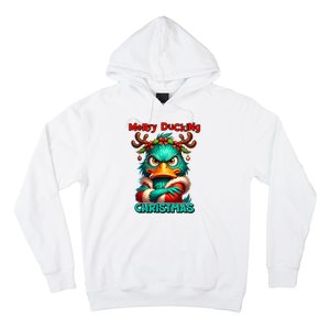 Merry Ducking Funny Sarcastic Grumpy Duck Christmas Hoodie