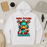Merry Ducking Funny Sarcastic Grumpy Duck Christmas Hoodie