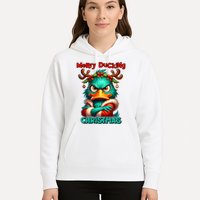 Merry Ducking Funny Sarcastic Grumpy Duck Christmas Hoodie