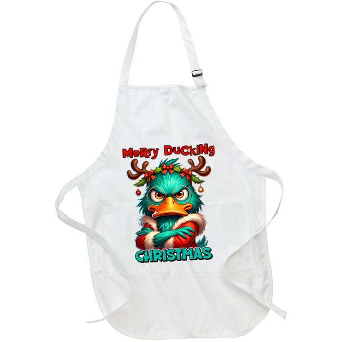 Merry Ducking Funny Sarcastic Grumpy Duck Christmas Apron