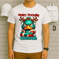 Merry Ducking Funny Sarcastic Grumpy Duck Christmas T-Shirt
