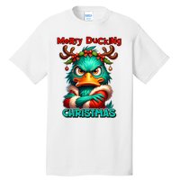 Merry Ducking Funny Sarcastic Grumpy Duck Christmas Tall T-Shirt