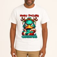 Merry Ducking Funny Sarcastic Grumpy Duck Christmas Tall T-Shirt