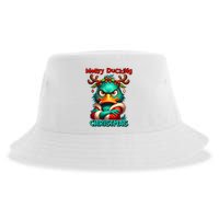 Merry Ducking Funny Sarcastic Grumpy Duck Christmas Sustainable Bucket Hat