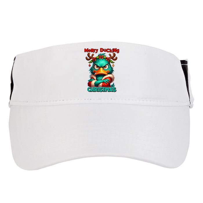 Merry Ducking Funny Sarcastic Grumpy Duck Christmas Adult Drive Performance Visor