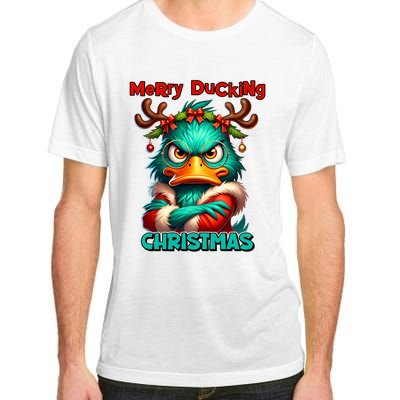 Merry Ducking Funny Sarcastic Grumpy Duck Christmas Adult ChromaSoft Performance T-Shirt