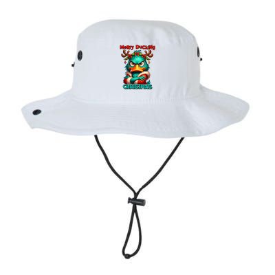 Merry Ducking Funny Sarcastic Grumpy Duck Christmas Bucket Hat
