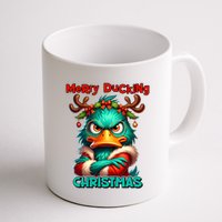 Merry Ducking Funny Sarcastic Grumpy Duck Christmas Mug